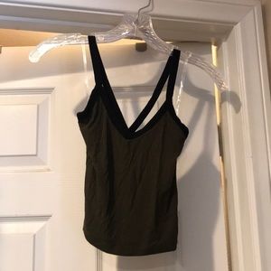 dark green crop top tank